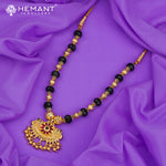 Disco Mala 12 MM Black Damaru Mor  | Micro Gold Plated Mangalsutra - 1099