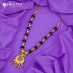 Micro Gold Plated Beaded Peacock Mangalsutra with Designer Pendant – 154