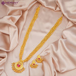 Kolhapuri Long Jondhale Pot Saj Laxmi Pendant Thushi | जोंधळे पोत ठुसी (with earrings)