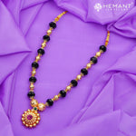 Disco Mala 12 MM Black Saj 0-2-5  | Micro Gold Plated Mangalsutra - 155