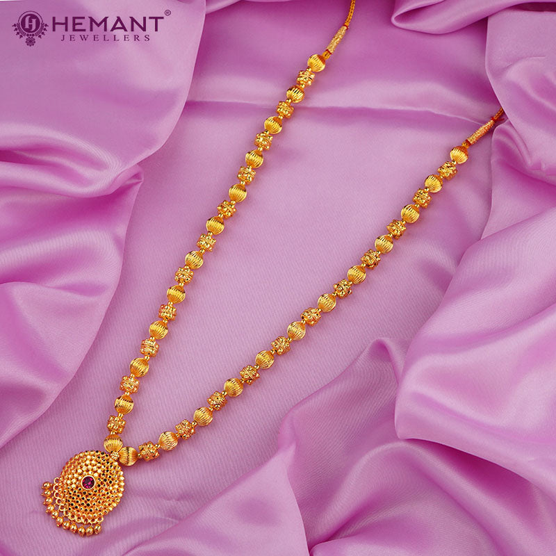 Traditional Kolhapuri Saaj Style Gold Plated Topra Jav Mani Mala โ 1599