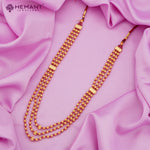 Traditional Maharashtrian Kolhapuri Spot Mala Ruby Color 3 Line - 1687