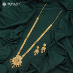 Forming Gold Rajwadi Necklace Set with Earrings and Hand Setting AD stone work – 1844