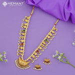 Traditional Maharashtrian Kolhapuri Saaj Moti 12 Pan Boat with earrings