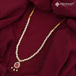 Traditional Maharashtrian Moti Mala Plain Karwari Gadha AD Pan