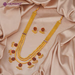 Traditional Maharashtrian Kolhapuri Thushi Patta Spot Flower Markish with Earrings