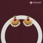 Micro Gold Plated Butterfly Pearl Drop Earrings – 2116