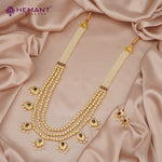 Traditional Maharashtrian Kolhapuri Thushi Patta Moti Paan Pendal with Earrings