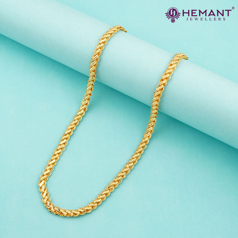 Gold-Plated Braided Chain for Mens – Stylish & Durable 2327
