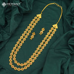 Traditional Maharashtrian Kolhapuri II Line Bakuli Har (with earrings)