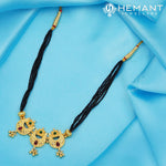 Traditional Maharashtrian Kolhapuri Mangalsutra Plain 3 Square Zalar
