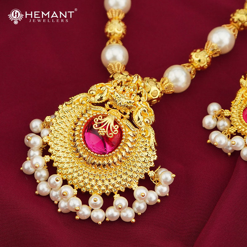 Traditional Maharashtrian Moti Mala 10 MM Saj Laxmi (with earrings)