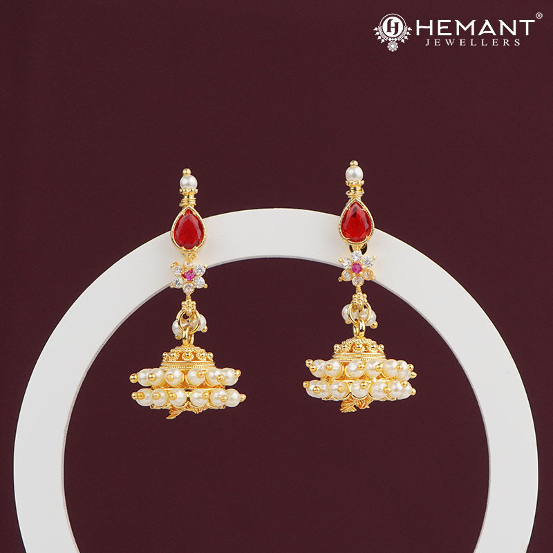 Japan Cultured Pearl-Studded Jhumka Earrings 3059