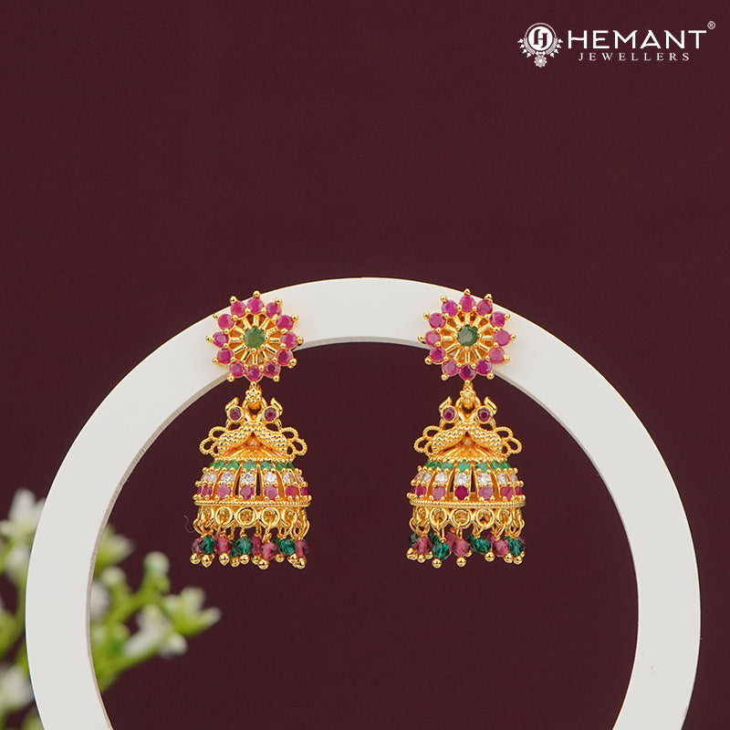 Forming Gold Jhumka Earrings 315