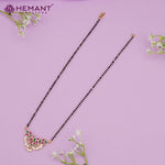 Elegant Gold-Plated Short Mangalsutra with Delicate Beaded Chain & Pendant 3350
