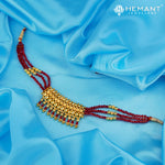 Traditional Maharashtrian Kolhapuri Mangalsutra Patch Zalar Red