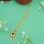 Traditional Maharashtrian Kolhapuri Micro Gold Plated Bindi Round (Maang Tikka)