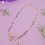 Forming Gold Maharashtrian Classic Black Beads 3 Step 18" Mangalsutra 3650