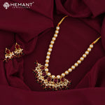 Traditional Maharashtrian Moti Mala 8 MM 5 Panadi (with earrings)