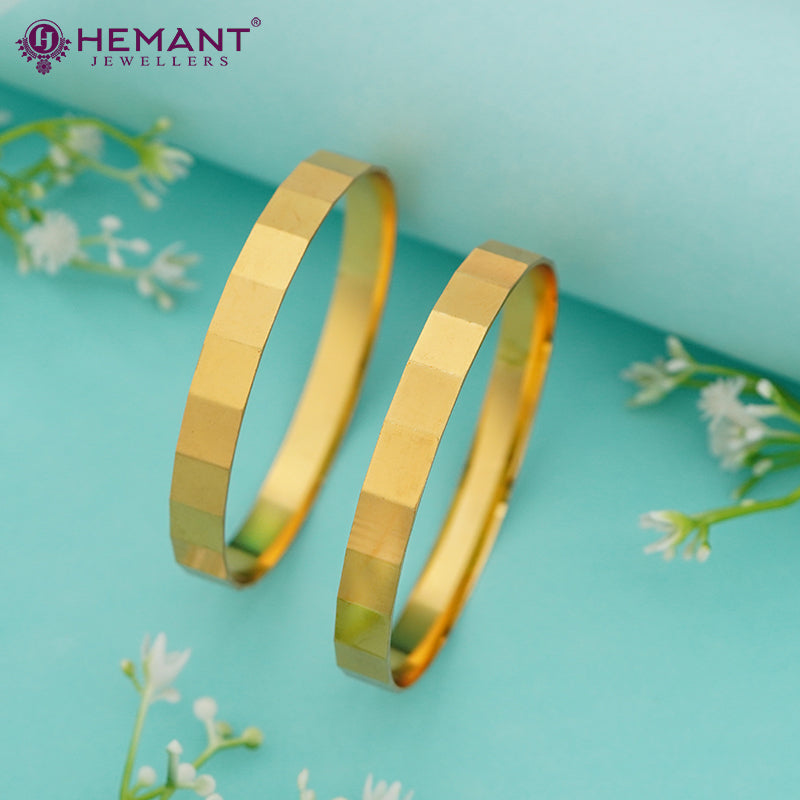 Traditional 24k Gold Plated Plain Pailu Patli Bangle पैलू