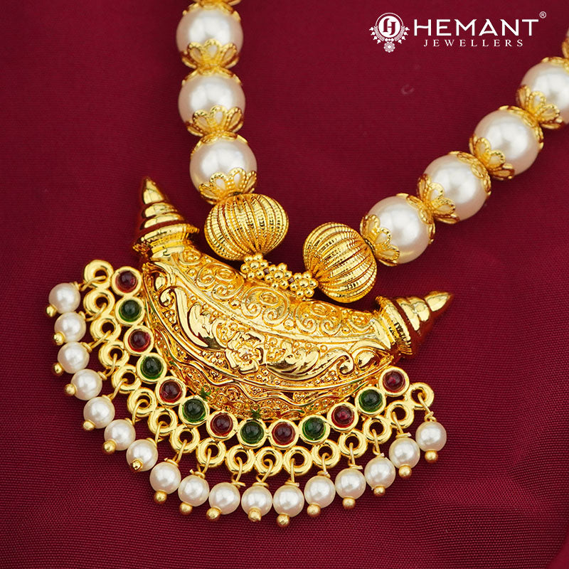 Traditional Maharashtrian Moti Mala 8 MM Boat (with earrings)