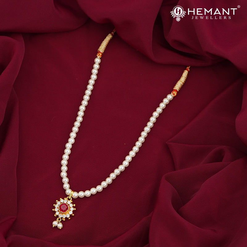 Traditional Maharashtrian Moti Mala Plain Karwari Gadha Round