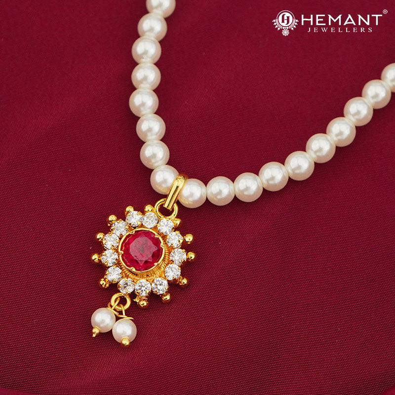 Traditional Maharashtrian Moti Mala Plain Karwari Gadha Round