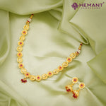 Traditional Gold Plated Necklace Set with Earrings (2)
