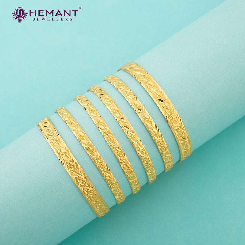 Forming Gold Bilwar Patli Bangle Set (6pc.) 3866-68