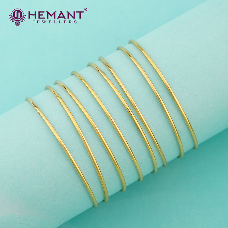 Micro Gold Plated Bangle 3892-95 (Set of 8 Bangles/4 pairs)