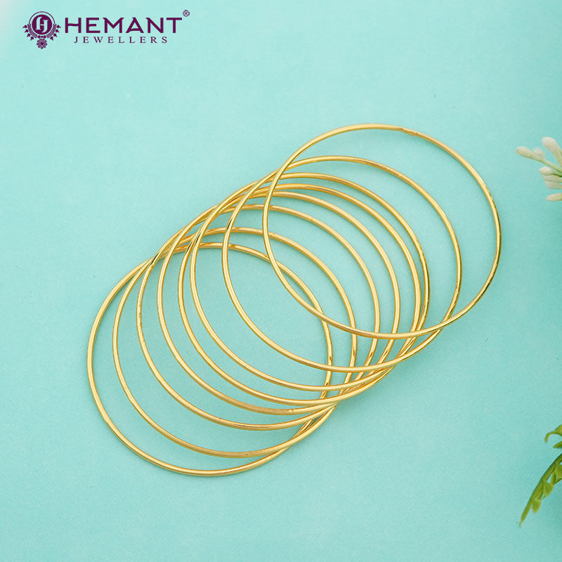 Micro Gold Plated Bangle 3892-95 (Set of 8 Bangles/4 pairs)