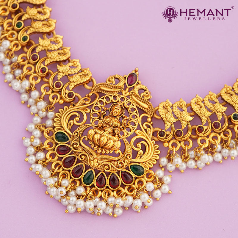 South Indian Temple Necklace Set Combo | Premium Gold Plated Bridal Set 3924