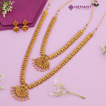 South Indian Temple Necklace Set Combo | Premium Gold Plated Bridal Set 3925