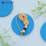 Traditional Bridal Wear Nath/Nose Pin 395 (Piercing) (2 inch)