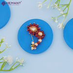 Traditional Maharashtrian Kolhapuri Micro Gold Plated Nath Red(Nose Pin)