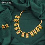 Traditional Maharashtrian Kolhapuri Peti Har 11 Surya 5 Naka (with earrings)
