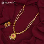 Traditional Maharashtrian Moti Mala Gund Surya Pendal(with earrings)