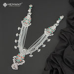 Traditional Oxidized Silver-Tone Peacock Design Mekhala – Bridal Waist Ornament – 4190
