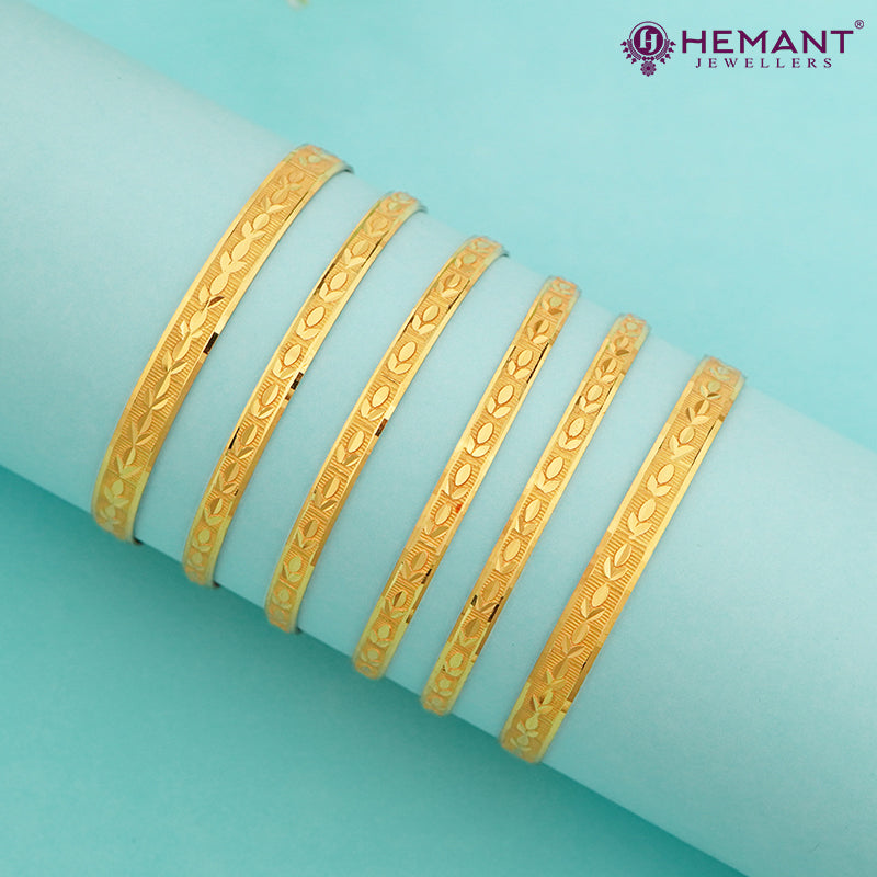 Forming Gold Bilwar Patli Bangle Set (6pc.) 4211-14