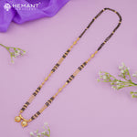 Gold-Plated Multi-Strand Mangalsutra with Wati/Vati Pendants – Black & Gold Beaded Design 4225