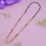 Gold-Plated Multi-Strand Mangalsutra with Wati/Vati Pendants – Black & Gold Beaded Design 4226