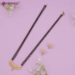 Gold-Plated Designer Mangalsutra Set with Crescent Pendant 4249