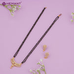 Gold-Plated Designer Mangalsutra Set with Crescent Pendant 4252