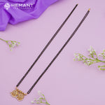 Gold-Plated Double Chain Mangalsutra with Decorative Dual-Pendant Design