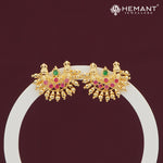 Traditional Crescent Stud Earrings with Kemp Stones – 4269