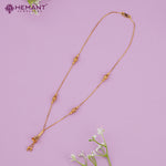Elegant Gold-Plated with Gold Polished Bell Pendant Necklace – Sleek Beaded Chain – 4289