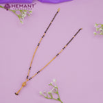 Delicate Gold-Plated Double-Layer Bead Mangalsutra with Dome Pendant – 4296