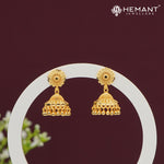 Forming Gold Jhumka Earrings with Sunburst Stud & Dome Pattern – 4307