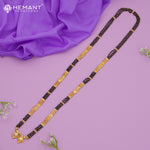 Micro Gold-Plated Multi-Strand Mangalsutra with Wati/Vati Pendant – Black & Gold Beaded Design - 4311