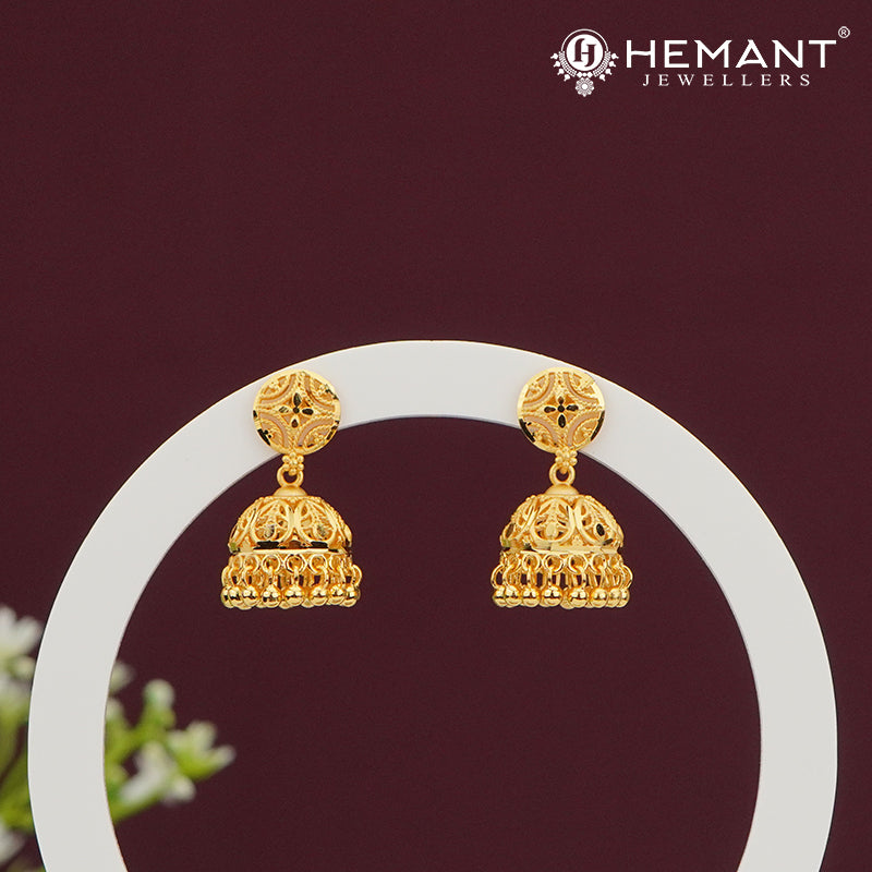 Forming Gold Filigree Dome Jhumka Earrings – 4320